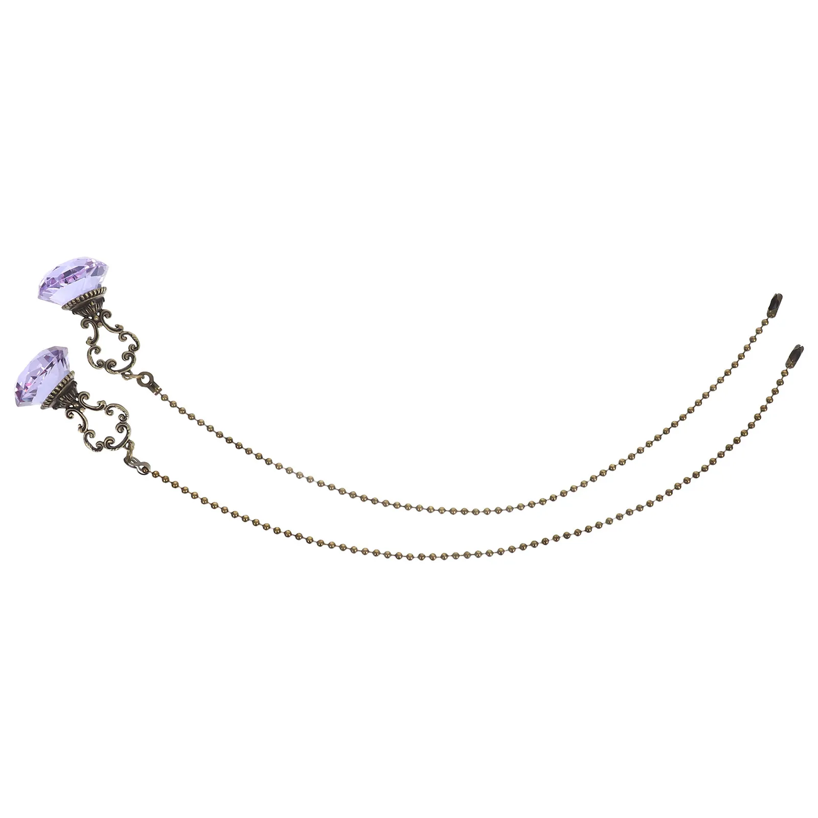 

2Pcs Crystal Ceiling Fan Pull Chain Adjustable Vintage Pendant Light Chain Extender for Bedroom Living Room Lamp Decor
