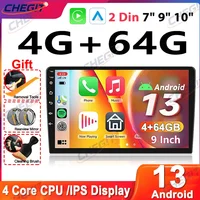 Android 13 2Din Radio de coche 7 ""/9""/10 ""Universal 64G inalámbrico Carplay Android Auto GPS reproductor multimedia sistemas inteligentes de coche