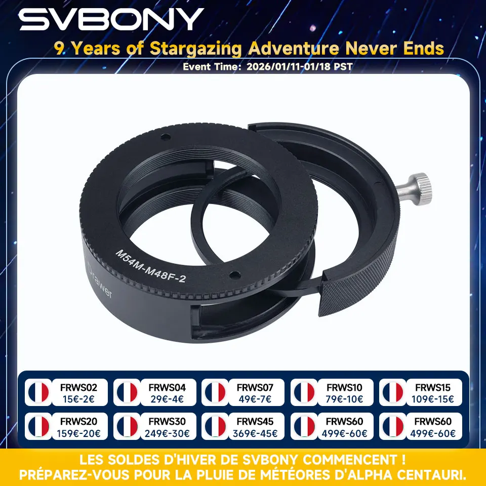 Svbony SV226 M42/M54 tiroir filtrant Double renfort magnétique commutation à double support pour la photographie de télescope de ciel profond