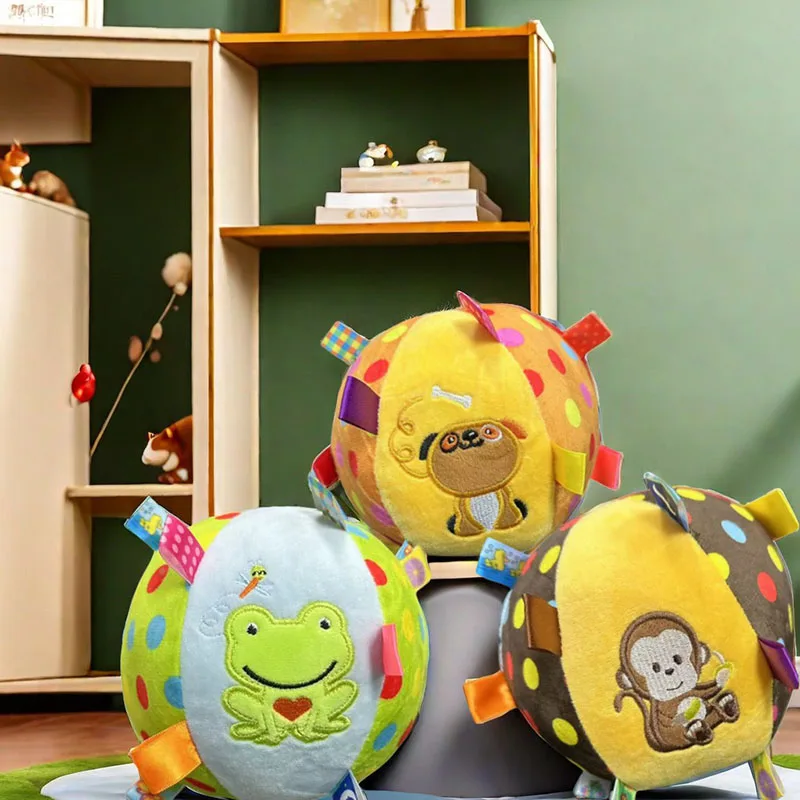 Pet soccer bell dog toy ball for dogs to entertain themselves, relieve boredom, chew, with plush leather ball pet toy view 2