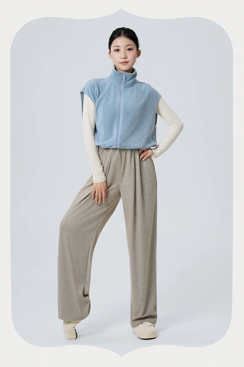 Warme Tanzweste für Damen, mit Fleece gefüttertes Ballett-Übungsoberteil für erwachsene Frauen, Herbst-Winter-Tanzbekleidung, lässiger Rollkragenmantel – Detail 12