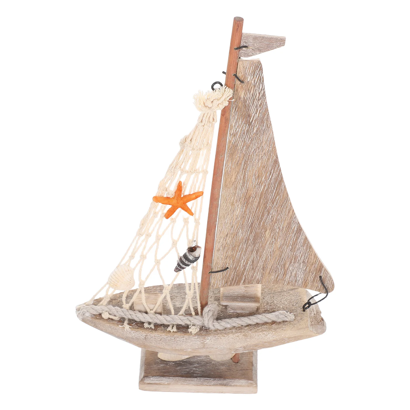 

Mediterranean Rustic Wood Sailboat Coastal Nautical Tabletop Centerpiece Living Room Bedroom Nautical Sailboat Decor