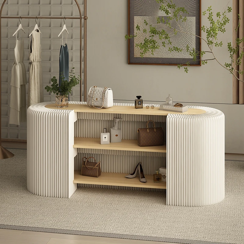 Design Decor Front Desk Reception Counter Checkout U Shape Oval Reception Desks White Modern Mostrador De Tienda Furniture
