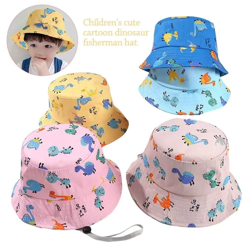 Summer Baby Hat Boy Girl Cotton UV Protection Sun Cap Children Panama Beach Kids Bucket Hat Cute Cartoon Infant Caps