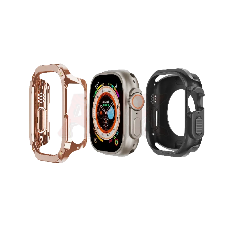 애플 워치용 보호 케이스, 2 in 1, 49mm 액세서리, 만능 보호 범퍼, 강화 커버, 애플 워치 울트라 케이스