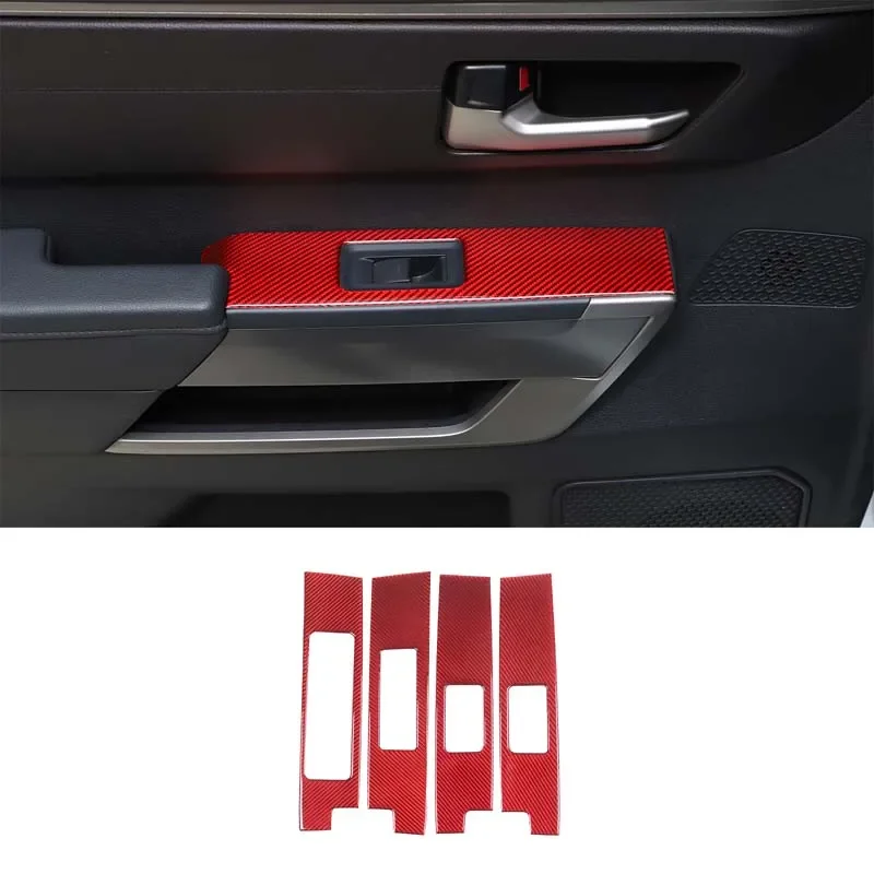 

For Toyota Tundra/Sequoia 2022-2023 Car Glass Lift Frame Sticker Soft Carbon Fiber Interior Accessories