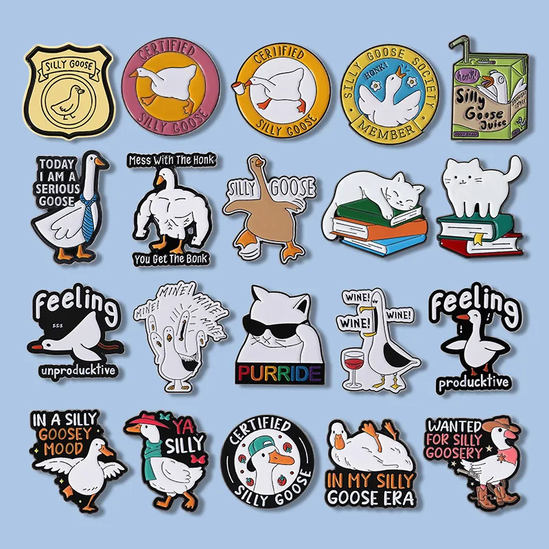 Certified Silly Goose Enamel Pin Mess With The Honk You Get The Bonk Fitness Duck Cartoon Animal Brooch Lapel Badge Jewelry Gift