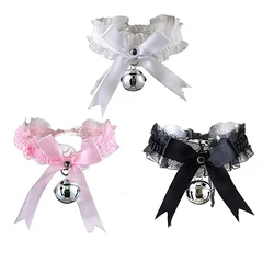 New Adjustable Lace Choker With Bell Sweet Cute Gothic Choker Necklaces Collar For Women Girls Detachable Cosplay Party Jewelry