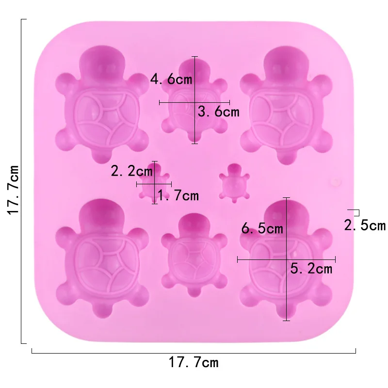 Turtle Chocolate Silicone Mold Sea Tortoise Candy Gummy Jelly Ice Cube Tray Cute Animal Cake Decoration Cupcake Topper Kitchen
