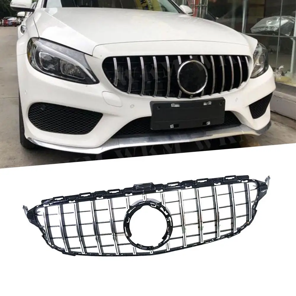 

For C Class ABS Front Bumper Mesh Grille for Mercedes Benz W205 C200 C250 C300 C43 2015-2019 Grill Not for C63 AMG