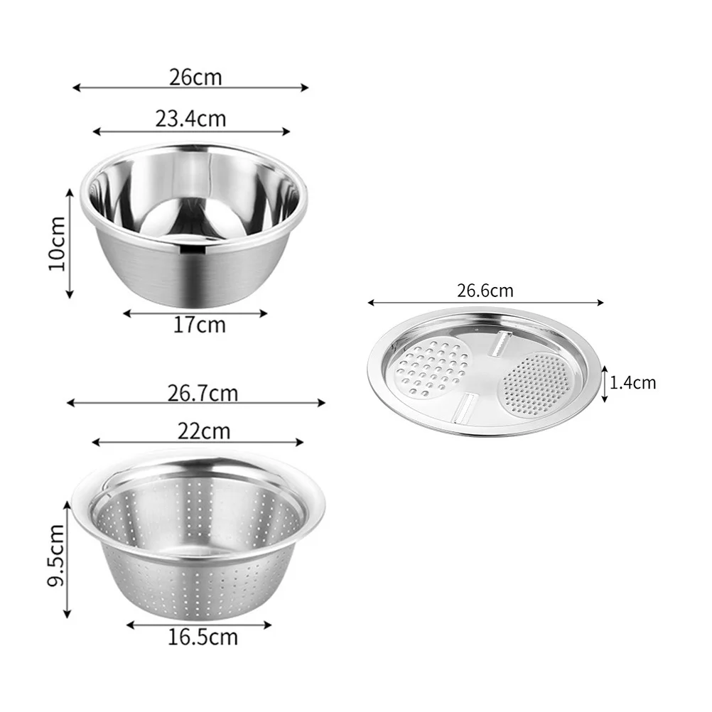 طقم قطاعة خضروات مكون من 3 قطع مبشرة مطبخ ممتازة مع حوض تصريف للفواكه والخضروات أداة تقطيع فعالة للخضروات #2