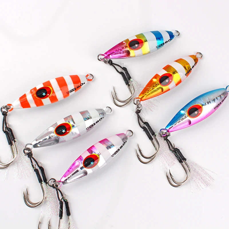 Acier salée 20g 30g 40g 60g 80g appât de plomb d'abeille gabarit lumineux gabarits métalliques lents leurre de gabarits