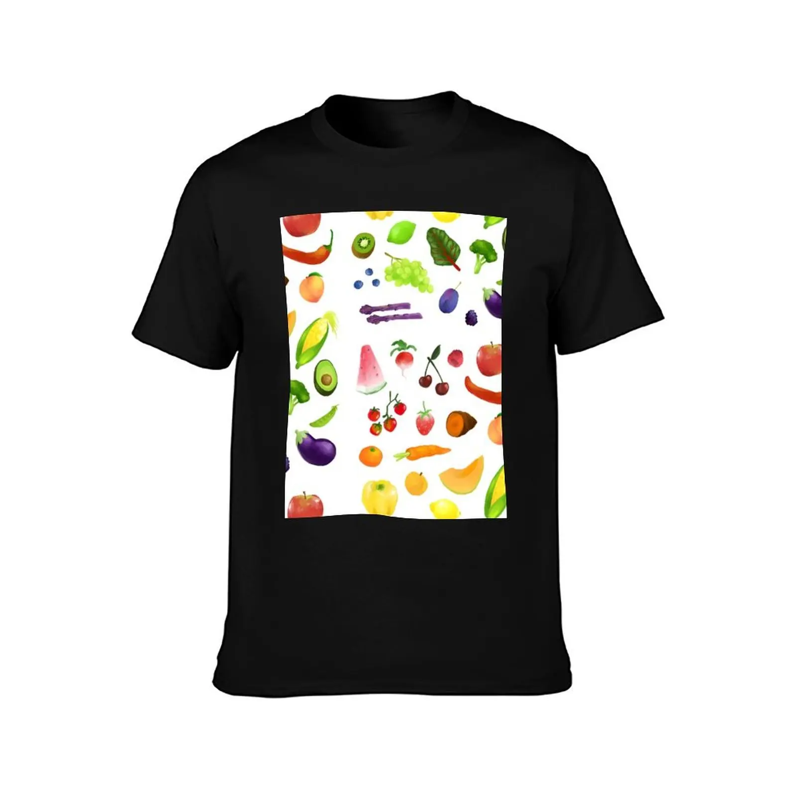 Eat Your Fruits and Veggies T-Shirt Minimalist Casual Short Sleeve Top T-Shirt