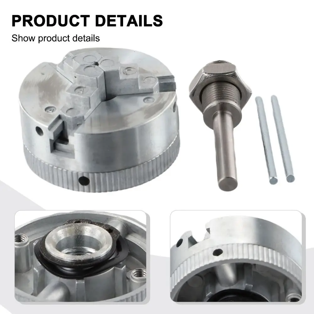 3-Jaw 4-Jaw Mini Drilling Chuck Connecting Rod Self-Centering Manual Lathe Chuck Zinc Alloy Durable Metal Machine Tool Chuck