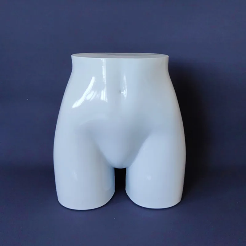 A Baking Painted ABS White Women's Pant Stand Mannequin Modern Fashionable Female Hip Model Underwear Shorts Display Prop