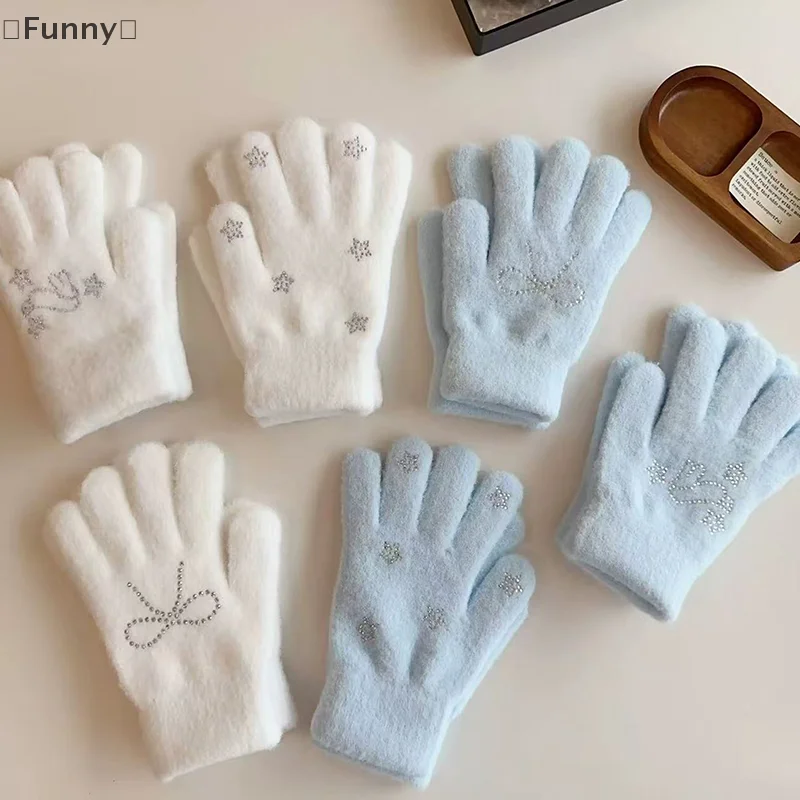 Cute Plush Gloves For Women Winter Thickened Warm Coldproof Outdoor Cycling Gloves Perfect Gift For Her view 3