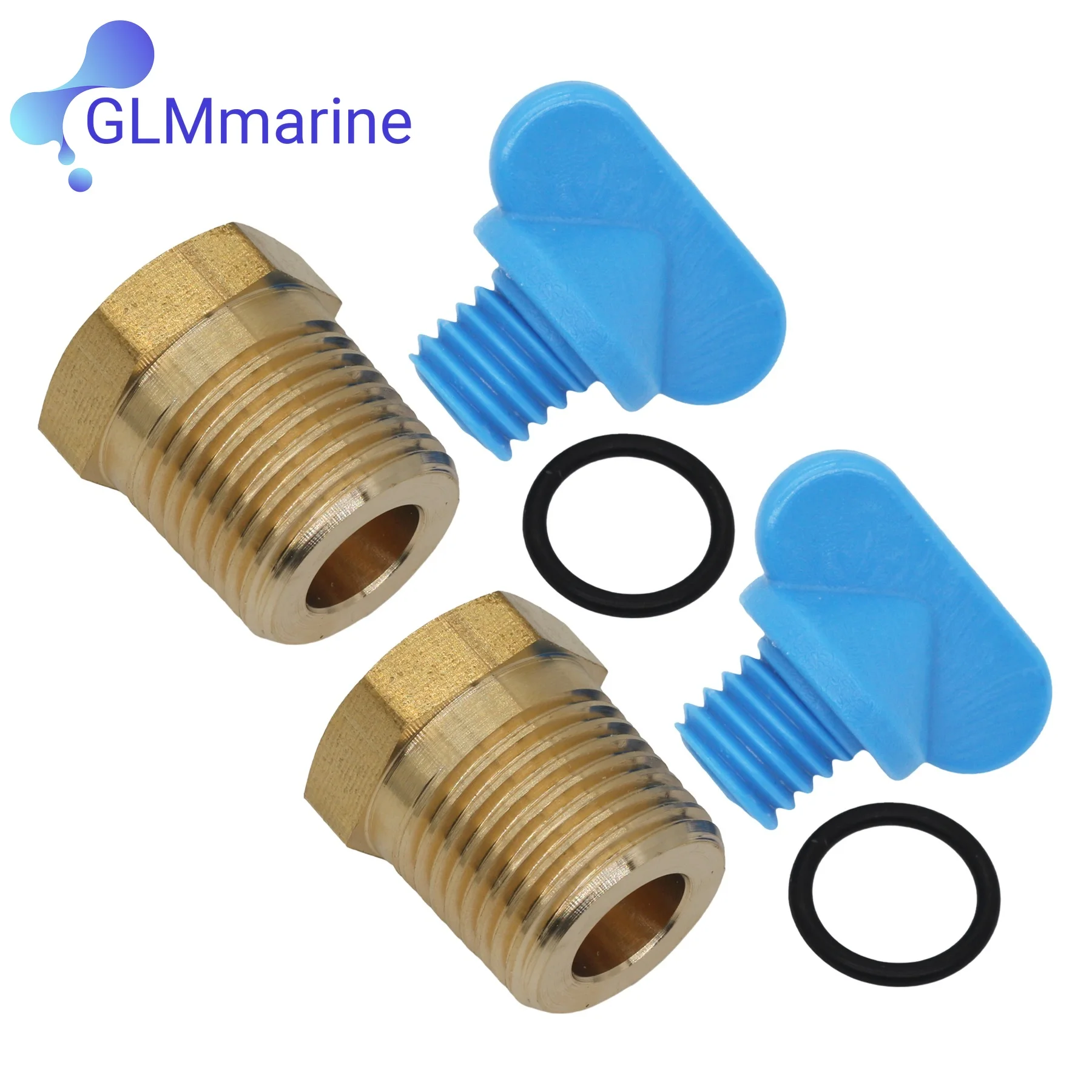 2 Pcs Exhaust Manifold Drain Plug kit 479956 for Volvo Penta D12D D4 D5 D6 D7 MS15 TAMD Marine Diesel GLM 13982 192154