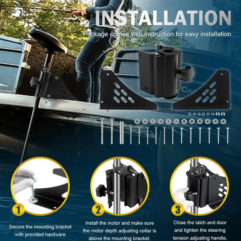 Universal Trolling Motor Deck Mount Replacement for Newport Vessels Pontoon Bracket for Shafts Between 1.15\