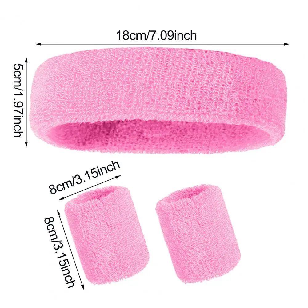 

Mens Sports Headband Sweatband Set Sports Headband Wristband Set Terry Cloth Tennis Gymnastics Wristband Athletic Sweat Headband