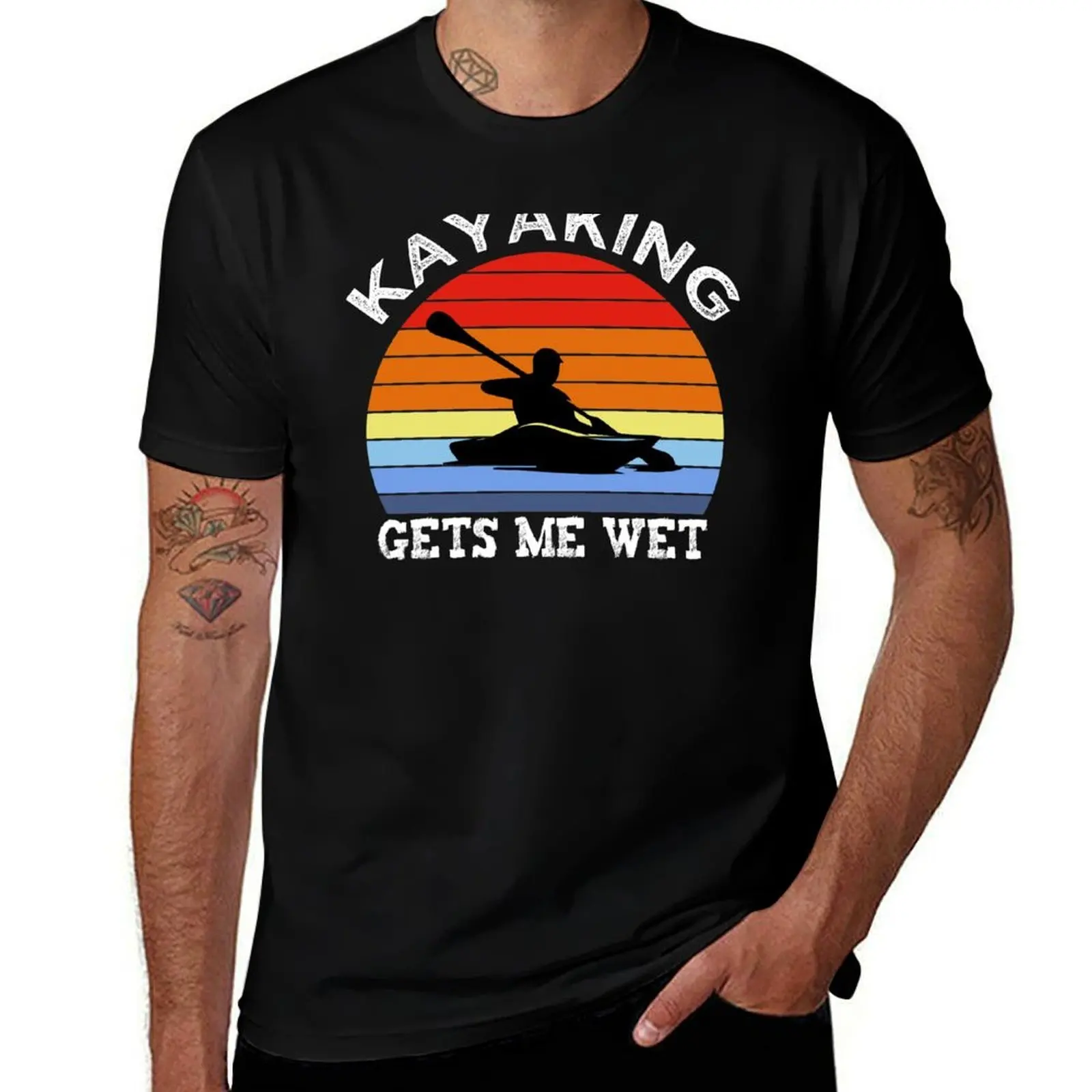 Kayaking Gets Me Wet T-Shirt Big and Tall Loose Fit T-Shirt