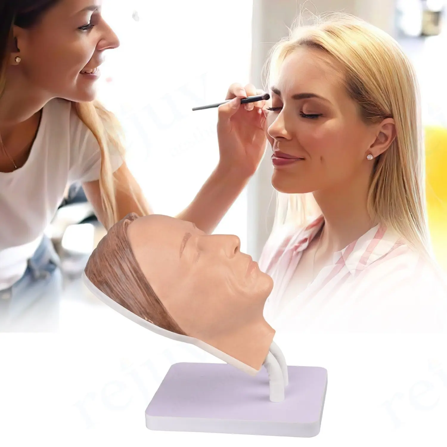 Manichino di trucco femminile realistico del modello di addestramento del viso di pratica dell\'iniezione del Silicone per le iniezioni facciali