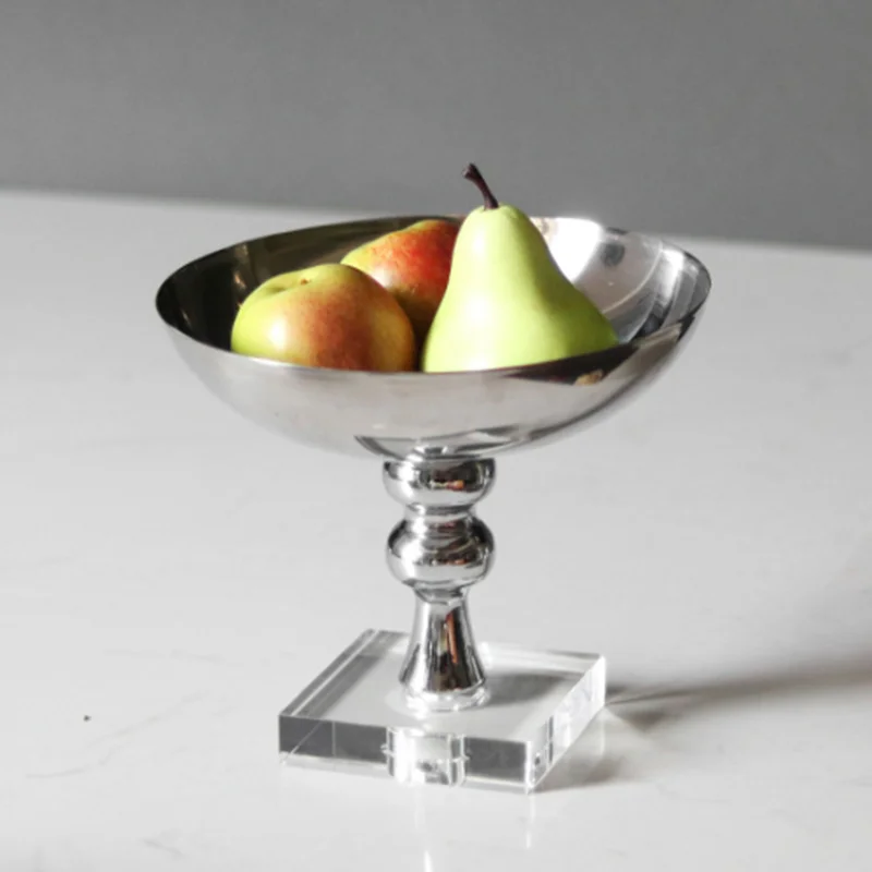 

Decorative Tray Simple Stainless Steel Artistic Tray Luxury Multifunction Metal Trays Household Living Room Decoration Trays