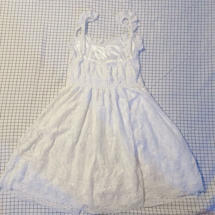 Vestido de verano Kawaii, nuevo vestido Lolita para mujer, coreano, fresco, dulce, bonito encaje, costura, cintura alta, vestido Sexy para chicas,