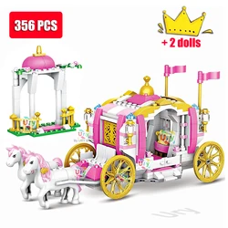 Ensemble de blocs de construction de luxe pour filles, princesse royale, cheval, rose eshire age, jouets d'assemblage de bricolage, cadeaux d'anniversaire créatifs pour enfants, amis