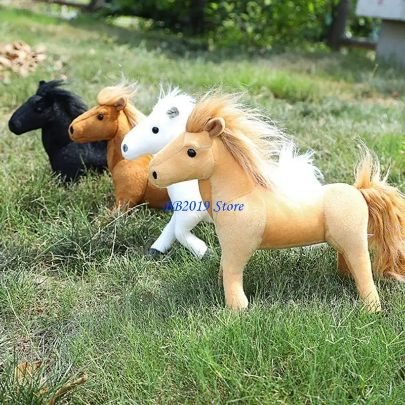 

Q0KB Мягкая игрушка-лошадь, кукла, декор для дивана, мягкая игрушка для детского душа для малышей, гладкие рождественские и