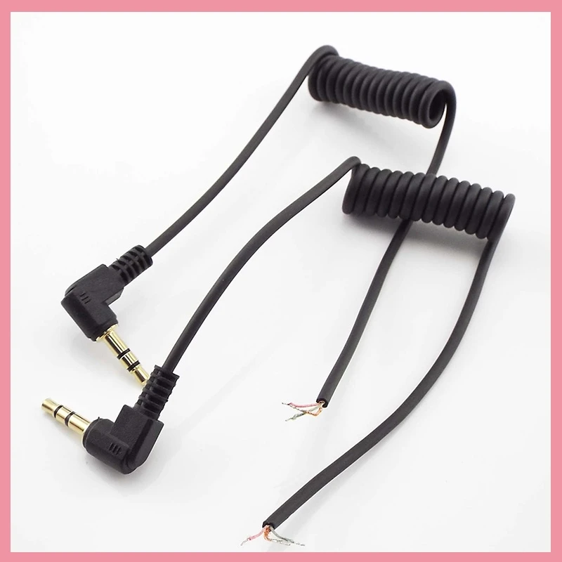 3.5mm Right Angle DIY Headphone Audio Cable Line 3 Pole Jack Strand Earphone Maintenance Repair Wire Cord 3.5 Male Plug B6