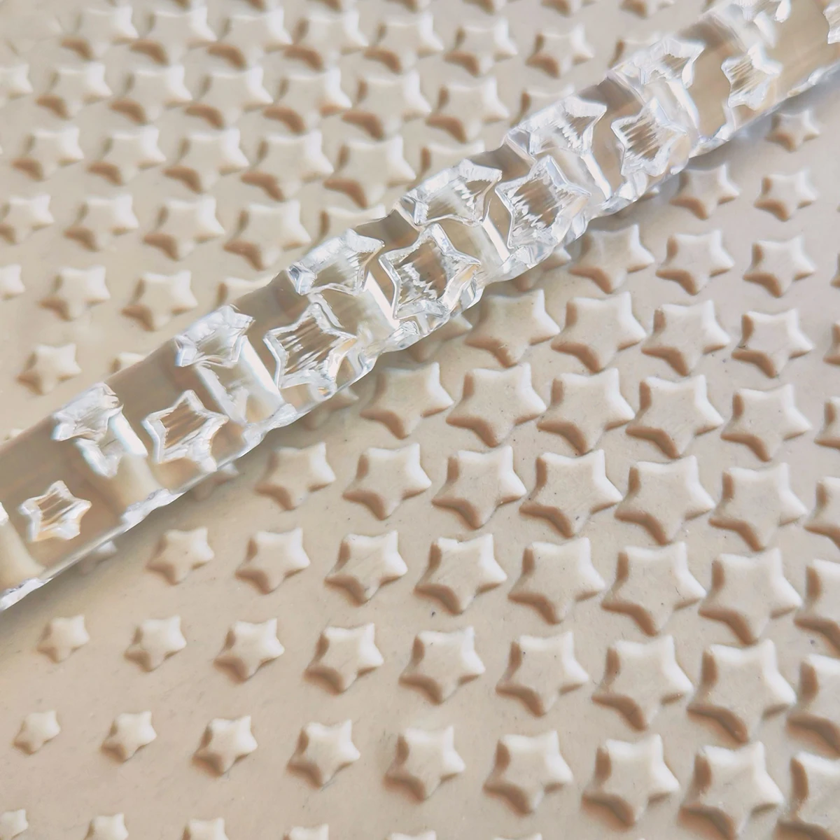 3D Embossed Rolling Pin Star In Gradual Change Craft Heartfelt Cookies Pastries Sweet Clay Keepsakes Ideal Baking