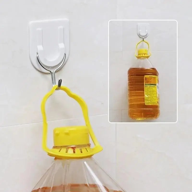 6 PCS Heavy Duty Self Adhesive Wall Hooks 2kg Load No Drilling For Home Kitchen Bathroom Office Use