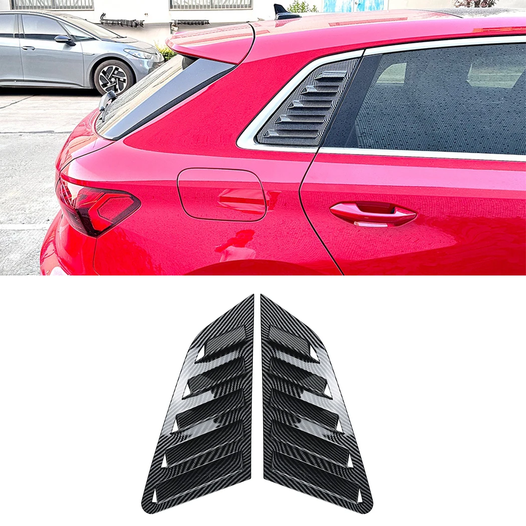 Car Rear Window Shutter Cover Trim For AUDI A3 S3 8Y hatchback 2021 2022 2023 2024 ABS Glossy Black