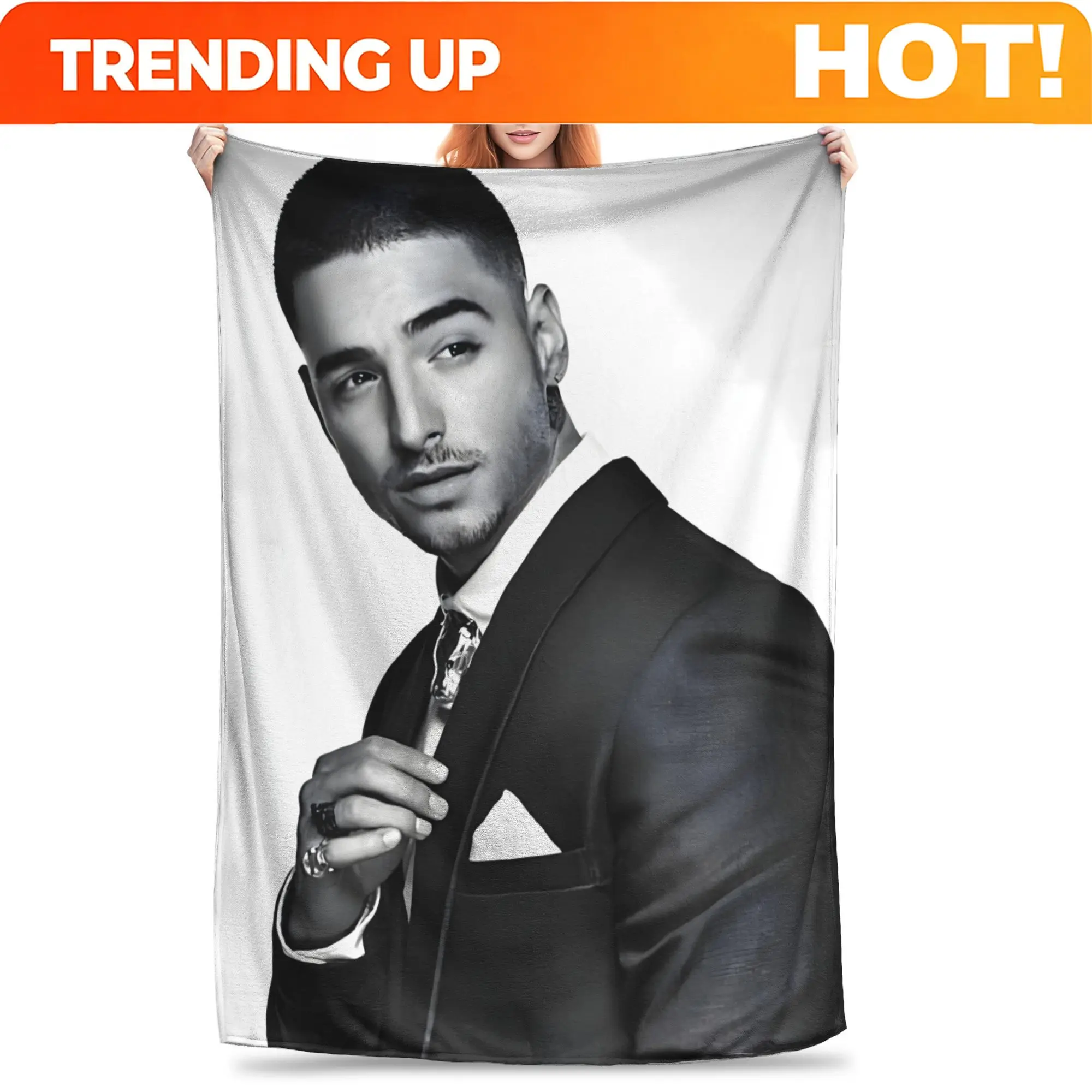 Customize Vocalist Maluma Blanket Soft Throw Blanket for Home Bedroom Bed Sofa Picnic Travel Office Rest Cover Blanket