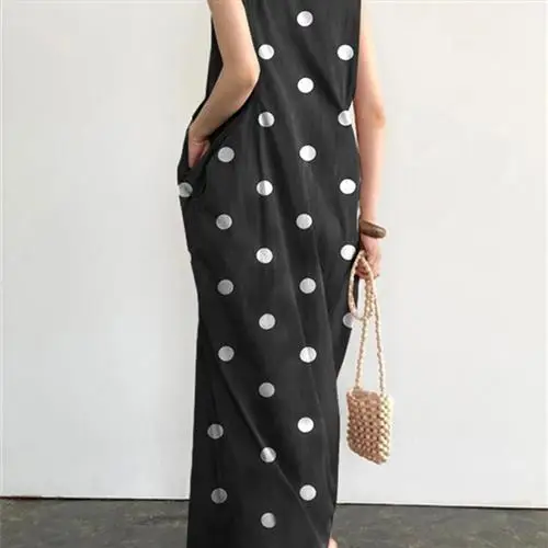 

Women's Casual Polka Dot Long Dr Skirt Loose Fit ket Design Neline Cycling Riding Apparel Profional Gear Equipment