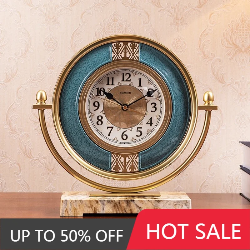 Nordic Living Room Desk Clock Retro Mute Watch Nightstand Alarm Clock Desktop Gadgets Restaurant Digital Clock Home Decor Items