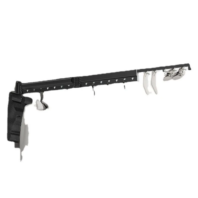 For Folding Clothes Drying Rack Balcony Non-punching Invisible Telescopic Clothes Drying Rod