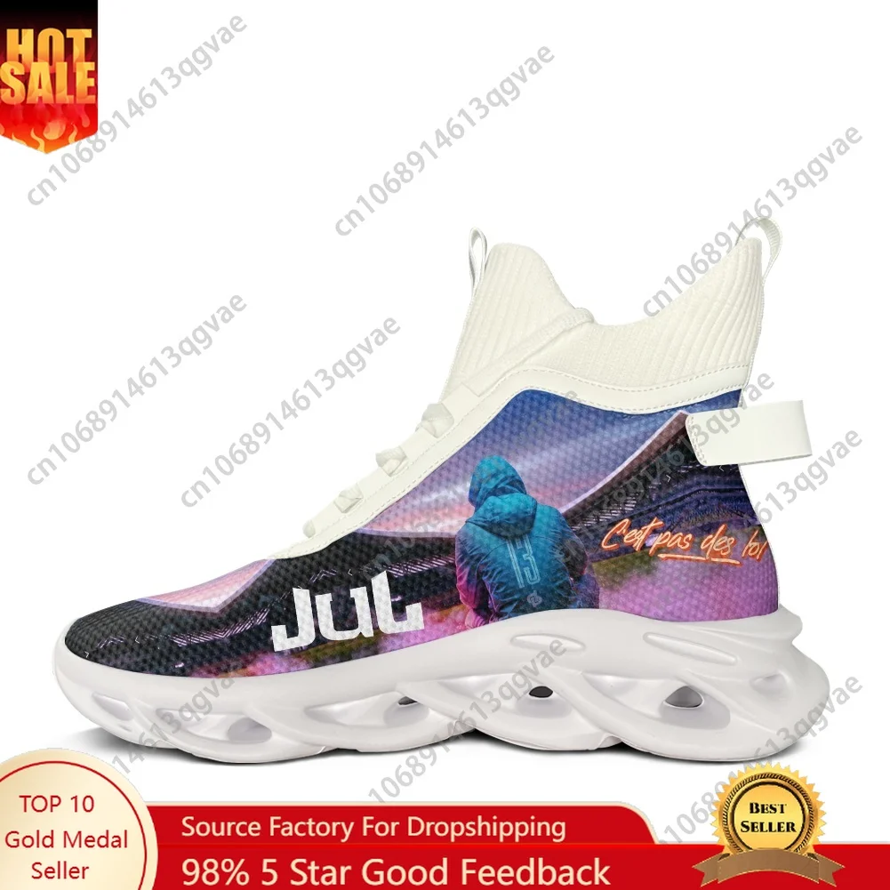 

Rapper JUL C'est Pas Des Lol High Top Flats Sneakers Mens Womens Sports Running Shoes Lace Up Mesh Footwear Custom Made Shoe