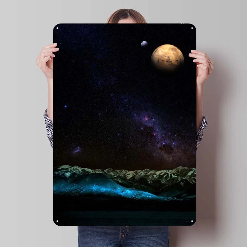 A Distant Planet Tinplate Signs Space Poster Home Decorations Metal Sign Plaque for Wall Art Decoration Gamer Room Decoration