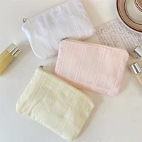 Nueva Mini bolsa de almacenamiento de lápiz labial y maquillaje a rayas, monedero, bolsa organizadora de cosméticos para mujer, bolsa de almacenamiento de toallas sanitarias