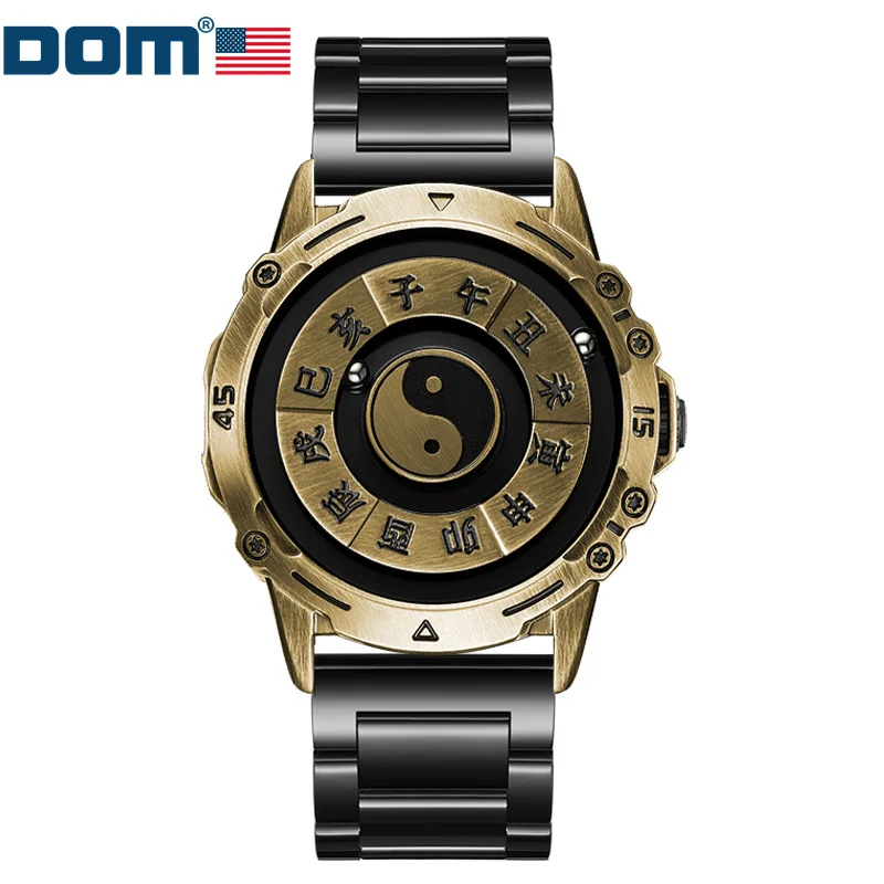 DOM 1737 Original Factory Pilot Magnetic Stainless Steel Strap Metal Men\'s Fashion Sports Simple Waterproof Quartz Watch