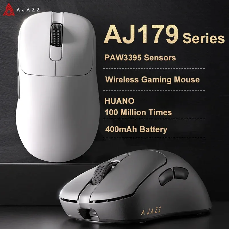 

AJAZZ AJ179 PRO PAW3395 Wireless Gaming Mouse 2.4G/Wired/BT Lightweight Ergonomic with Magnetic Charging Base for Esports Gamer