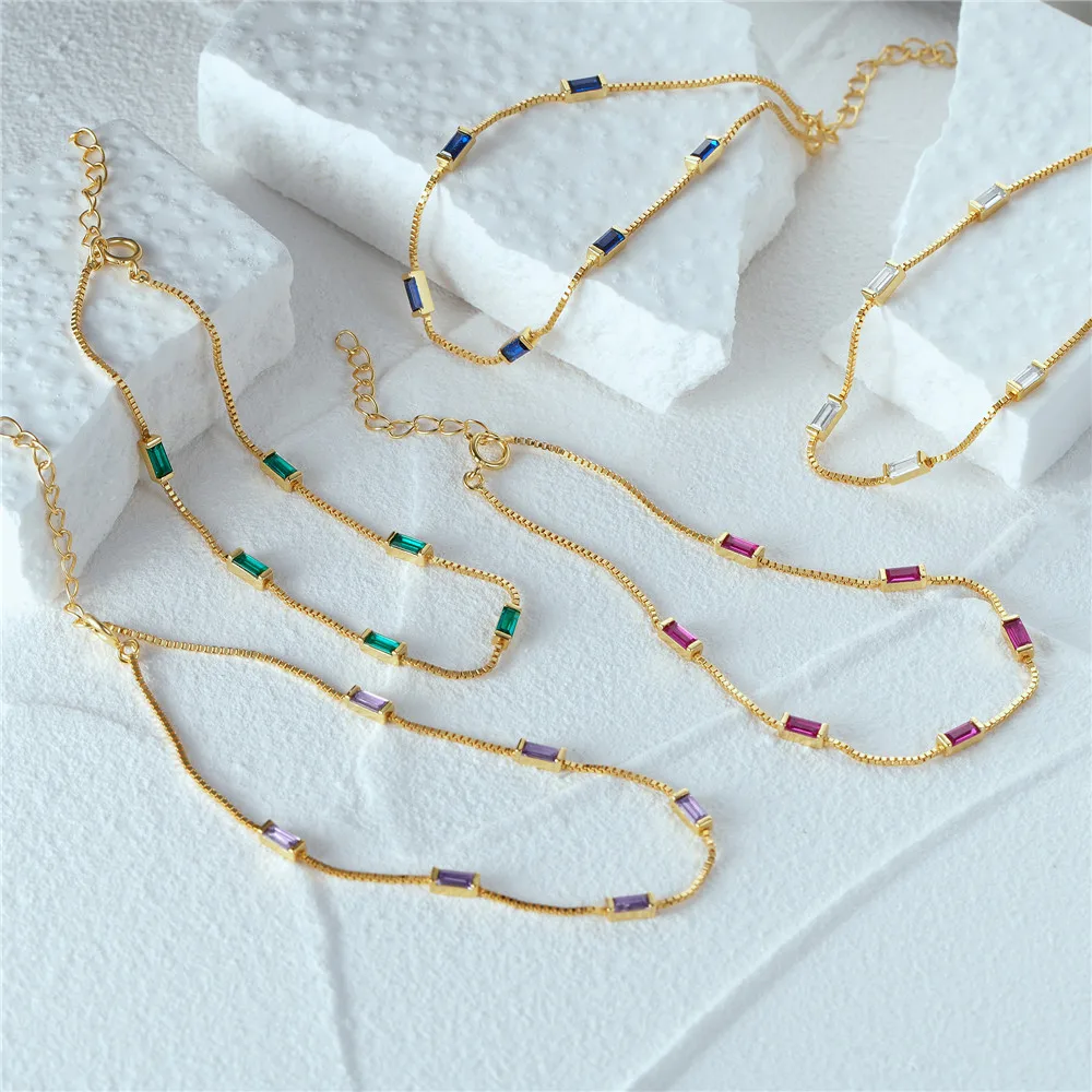 

Женский тонкий браслет из серебра 925 пробы, 18 К