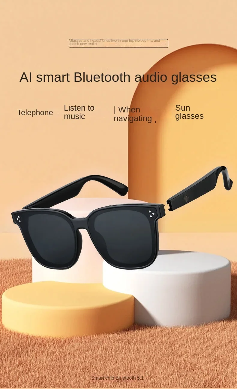 MZ05 gafas inteligentes con Bluetooth, gafas de sol con auriculares AI, protección UV, impermeables, para música y llamadas