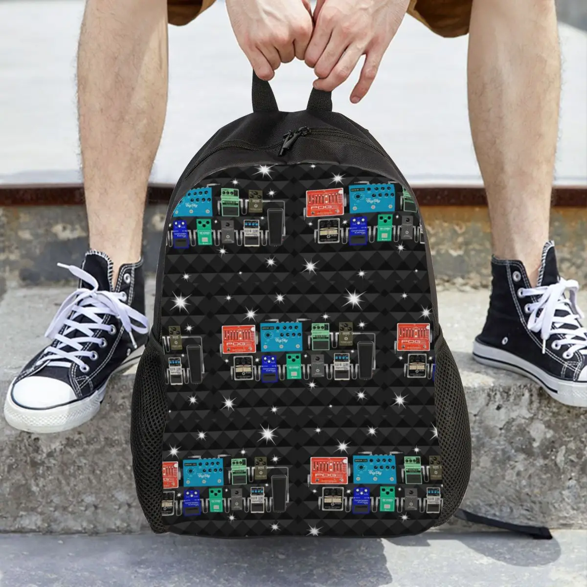 

Pedalboard Of The Starz Backpack Daypack Large Capacity Boys Girls BookBag School Bag Shoulder Bags for Men Women