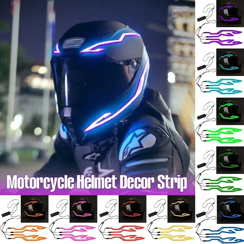 New Waterproof Warning Luminous Helmet Modified Motorcycle Bike Helmets Night Lights Network Red Led Strip Riding Accessories