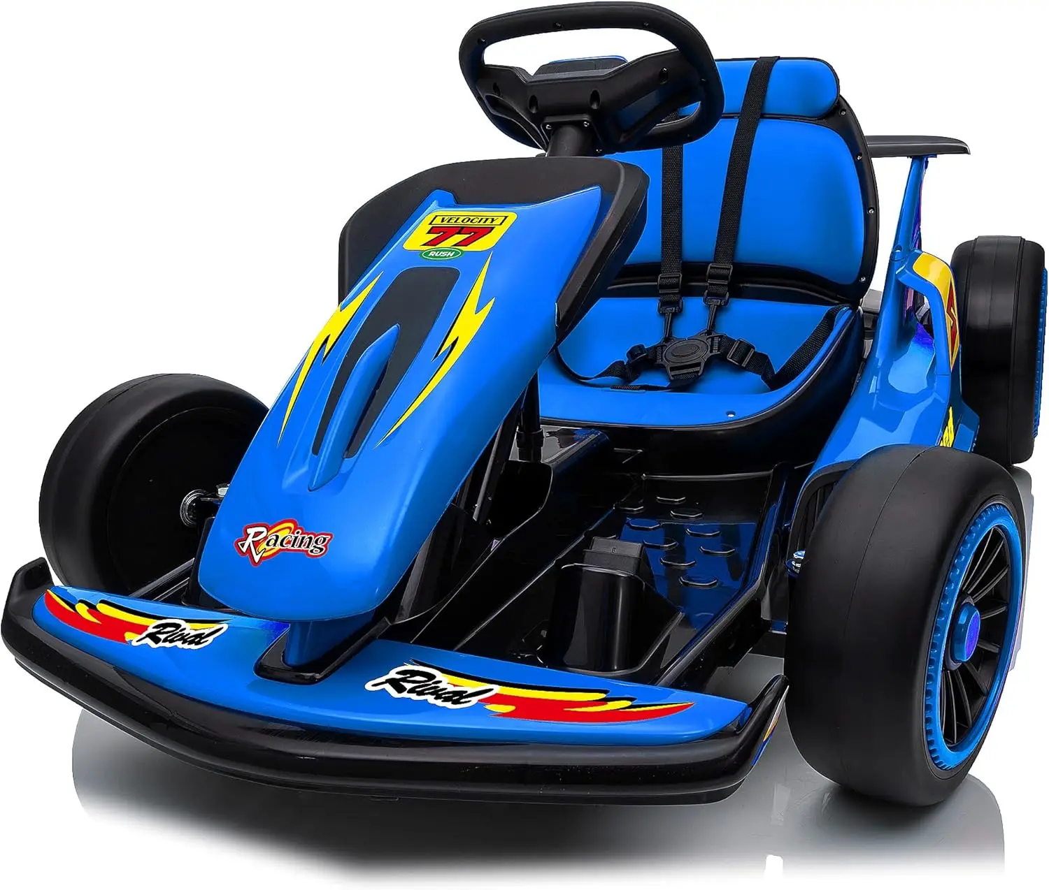 

24V Go Karts for Kids Ages 6-12, 400W Electric Go Kart with EVA Tires, Max Speed 8.1 MPH, High/Low Speed, Music, USB, Fast Drift