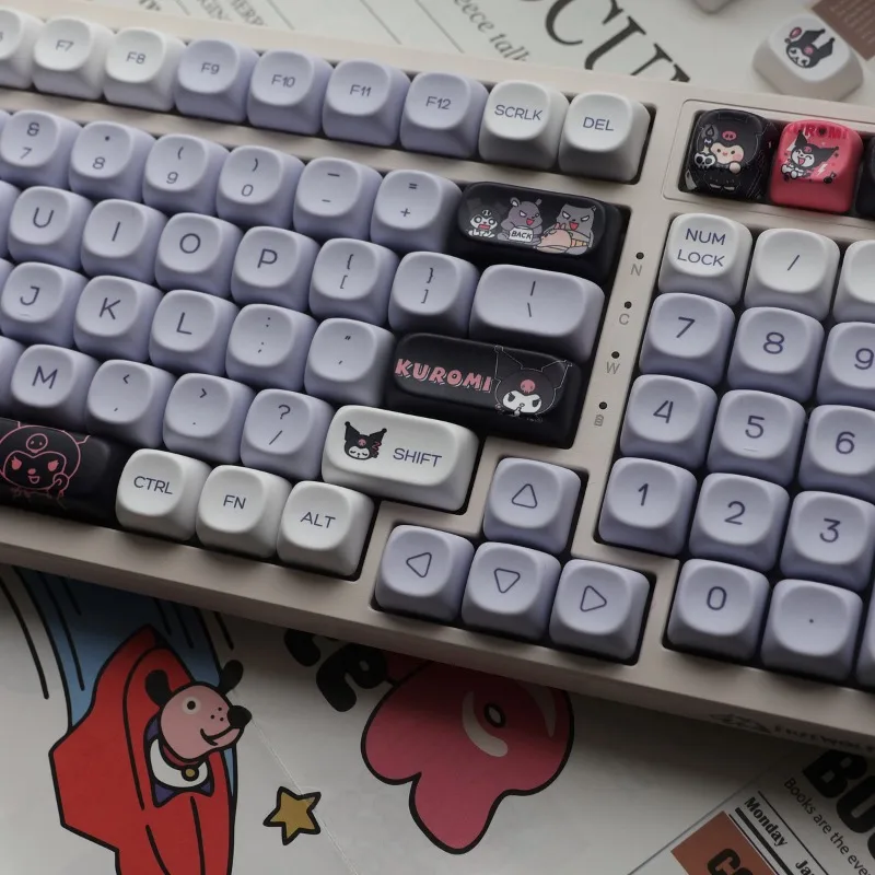 Sanrio Anime Kawaii Kuromi Keycaps Cartoon Style Mechanical Keyboard Key Caps Cute PBT Key Caps Keyboard Accessories