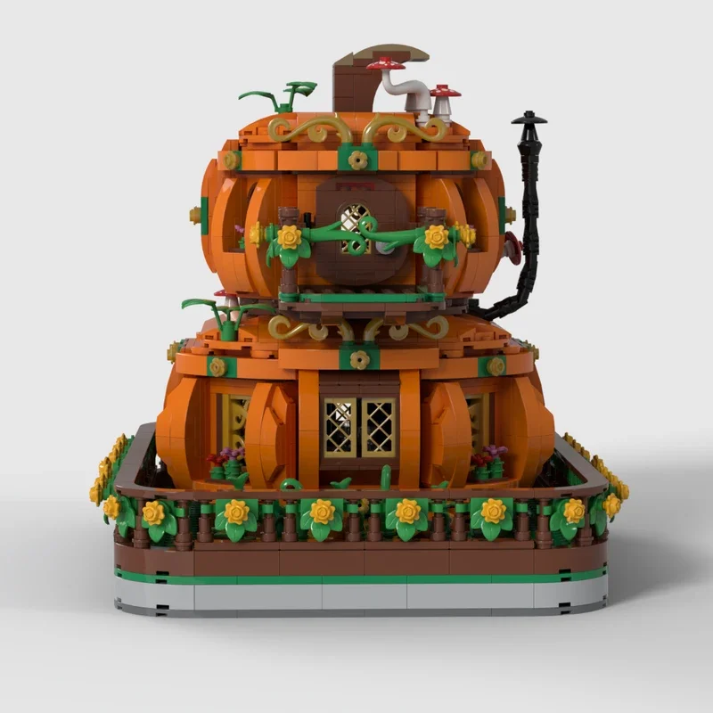 2280pcs MOC Two Story Pumpkin House Building Blocks Festival Gift Parent Child Interactive Activity For All Ages