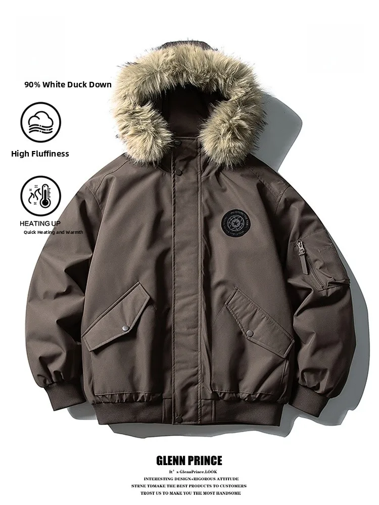 

GPstudio American Retro Workwear Hooded down Jaet Men's 2025 New Winter Cold-resistant Parka Coat Polyester Fiber Fill
